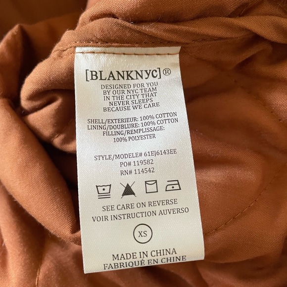 Blank NYC Brown Patch It Up Floral Bomber Jacket NWT Size XS NWT - Picture 4 of 5